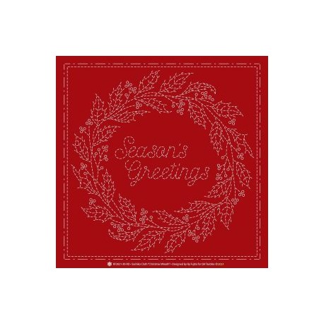 sashiko Christmas wreath KF 2021-3 RD