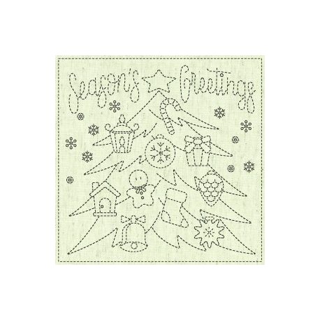 Sashiko Season's Greetings mini Greige KF 2020-16