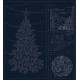 Sashiko Season's Greetings HF1121-11A Navy