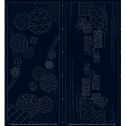 Wagara Sashiko panel Windchimes ronde vorm