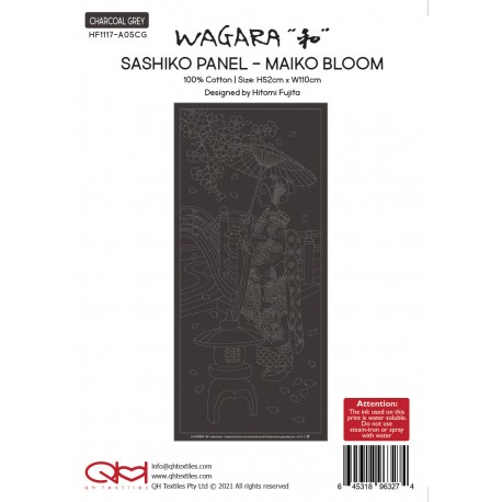 Sashiko Maiko Bloom HF1117-A05 Charcoal grey