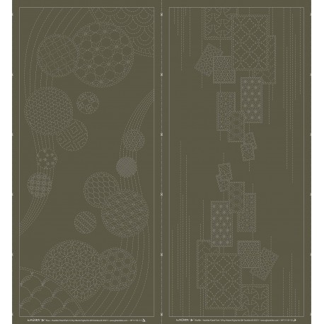 Wagara Sashiko panel Flow (ronde vorm)