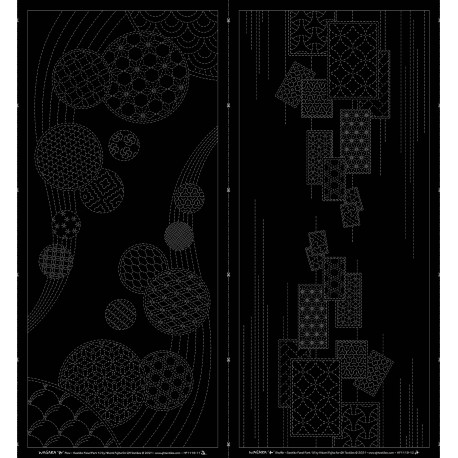 Wagara Sashiko panel Flow (ronde vorm)