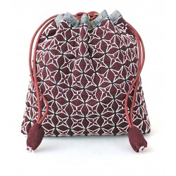 Sashiko Weaving Drawstring Bag HK 22