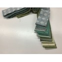 Strippakket geweven stoffen blauw en groen tinten