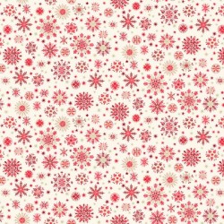Scandi Stars snowflakes Red on White 2457/R1